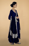 Electric Blue Kashmiri Tilla Aari Embroidered Kurta Set