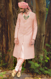 Pink Micro-Quilted Silk Sherwani