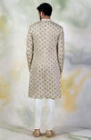 Cream Pintuck Zardozi Embroidered Sherwani Set