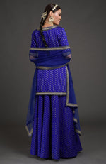 Royal Blue Benarasi Weave Zardozi Dupatta