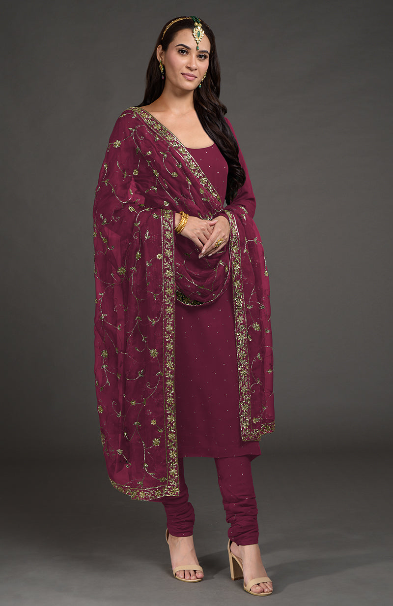 Amethyst Mukaish- Zardozi Embroidered Kurta Set