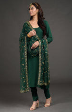 Emerald Green Mukaish- Zardozi Embroidered Kurta Set