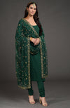 Emerald Green Mukaish- Zardozi Embroidered Kurta Set