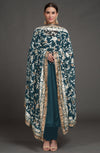 Masterpiece Maroon Floral Parsi Gara Hand Embroidered Dupatta