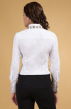 Jeweled Crystal Collar Hand Embroidered Shirt