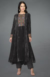 Courtyard Green Kashmiri Kashidakari Hand Embroidered Kurta Set