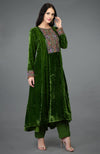 Courtyard Green Kashmiri Kashidakari Hand Embroidered Kurta Set