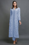 Peanut Butter Chikankari Embroidered Jacket Set