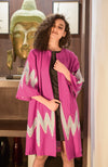 Fuchsia-Purple Embroidered Swarovski Kimono Jacket