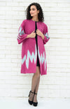 Fuchsia-Purple Embroidered Swarovski Kimono Jacket