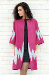 Fuchsia-Purple Embroidered Swarovski Kimono Jacket