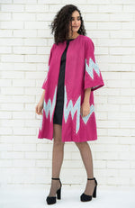 Fuchsia-Purple Embroidered Swarovski Kimono Jacket