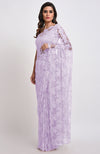 Lavender Fog Chantilly Lace Saree Set