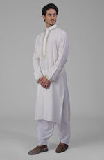 Ivory Kashmiri Tilla Embroidered Kurta Set