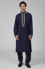 Maroon Kashmiri Tilla Hand Embroidered Kurta Set