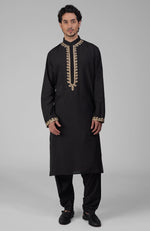 Maroon Kashmiri Tilla Hand Embroidered Kurta Set