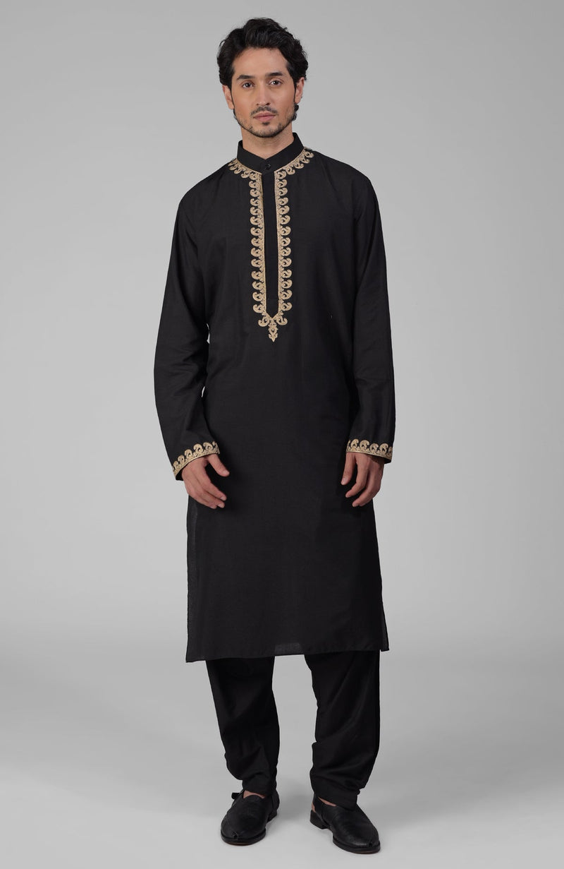 Maroon Kashmiri Tilla Hand Embroidered Kurta Set