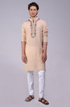 Bottle Green Parsi Gara Embroidered Kurta