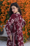 Maroon Parsi Gara Embroidered Jacket