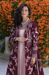 Purple Parsi Gara Embroidered Jacket Set