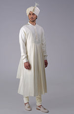 Ivory Chikankari Embroidered Peshwa Kurta Set