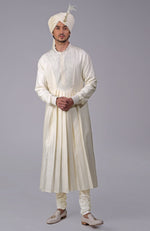 Ivory Chikankari Embroidered Peshwa Kurta Set