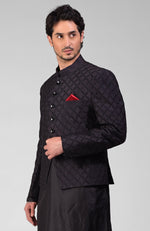 Black Embroidered Bandhgala Jacket