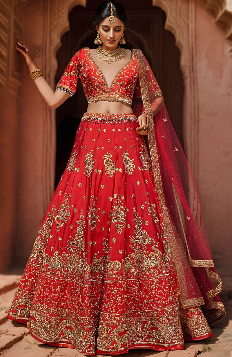 This Much & More Red Lehenga Set