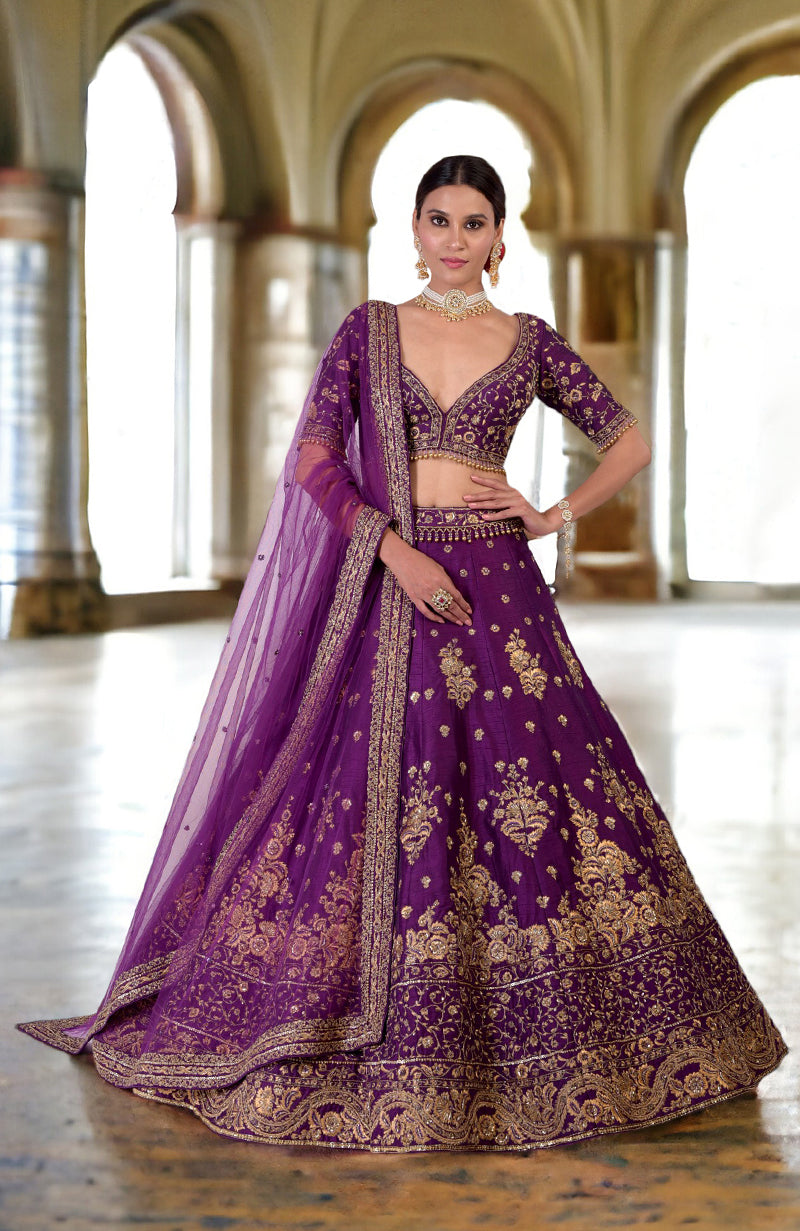 This Much & More Plum Lehenga Set