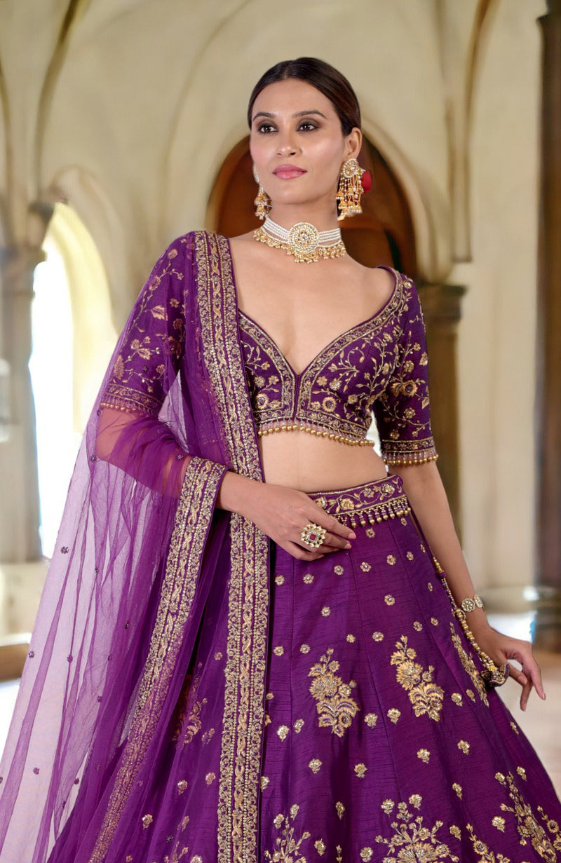 This Much & More Plum Lehenga Set