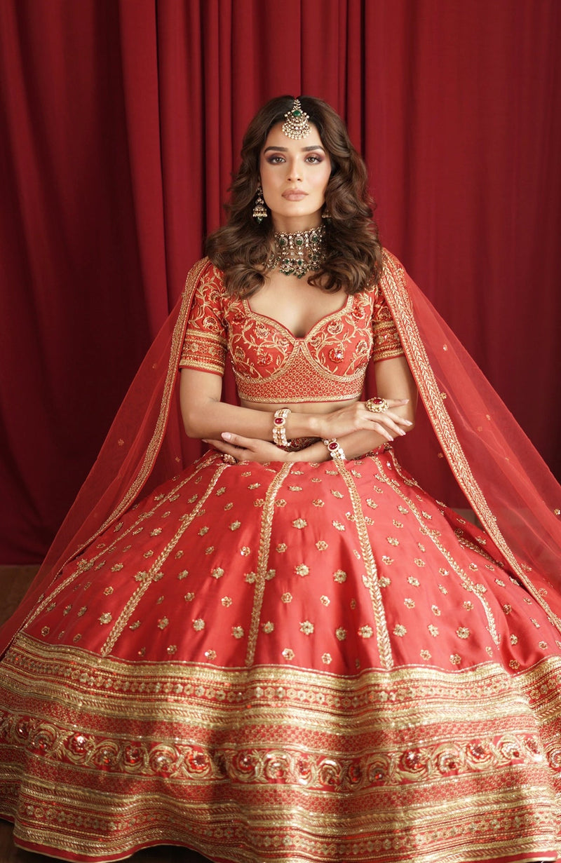 Why I Love Thee Scarlet Red Lehenga Set