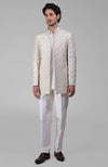 Ivory Gold Embroidered Jacket Set
