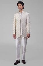 Ivory Gold Embroidered Jacket Set