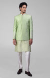 Sage Green Embroidered Jacket Set