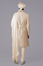 I Loved You First Nude Gold Embroidered Sherwani Set