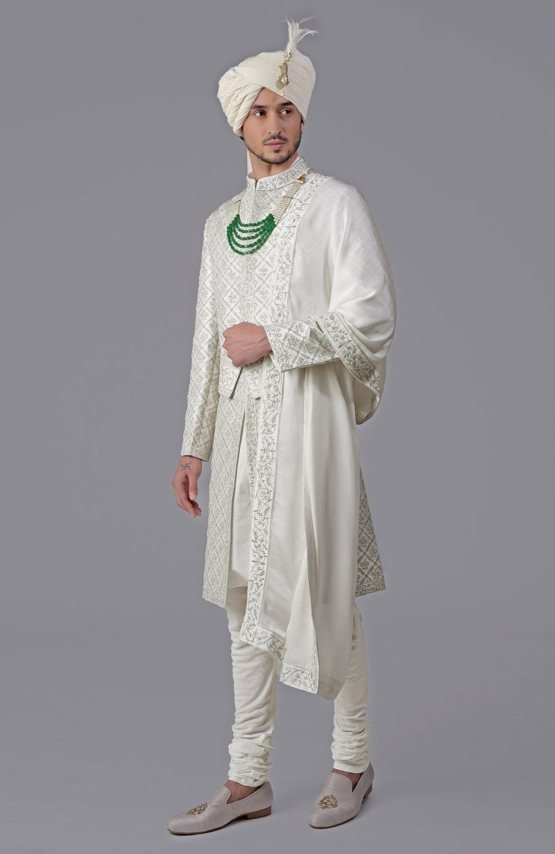I Loved You First Ivory Embroidered Sherwani Set