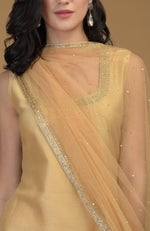 Nude Gold Zardozi Hand Embroidered Dupatta