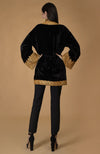 Black Kashmiri Tilla Embroidered Kimono Jacket