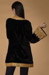 Black Kashmiri Tilla Embroidered Kimono Jacket