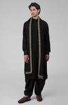 Mustard Pintuck Pathani Kurta Salwar Set & Tilla Embroidered Dupatta