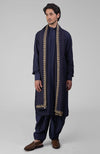 Mustard Pintuck Pathani Kurta Salwar Set & Tilla Embroidered Dupatta