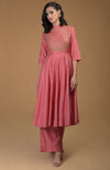 Peach Echo Inara Zardozi Hand Embroidered Kalidaar Suit