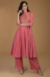 Peach Echo Inara Zardozi Hand Embroidered Kalidaar Suit