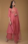 Peach Echo Inara Zardozi Hand Embroidered Kalidaar Suit