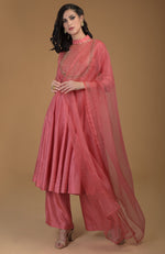 Peach Echo Inara Zardozi Hand Embroidered Kalidaar Suit