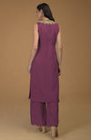 Burgundy Purple  Inara  Zardozi Hand Embroidered Kurta Set