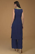 Navy Blue  Inara  Zardozi Hand Embroidered Kurta Set