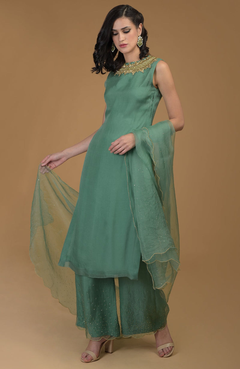 Kale Inara Zardozi Hand Embroidered Kurta Set