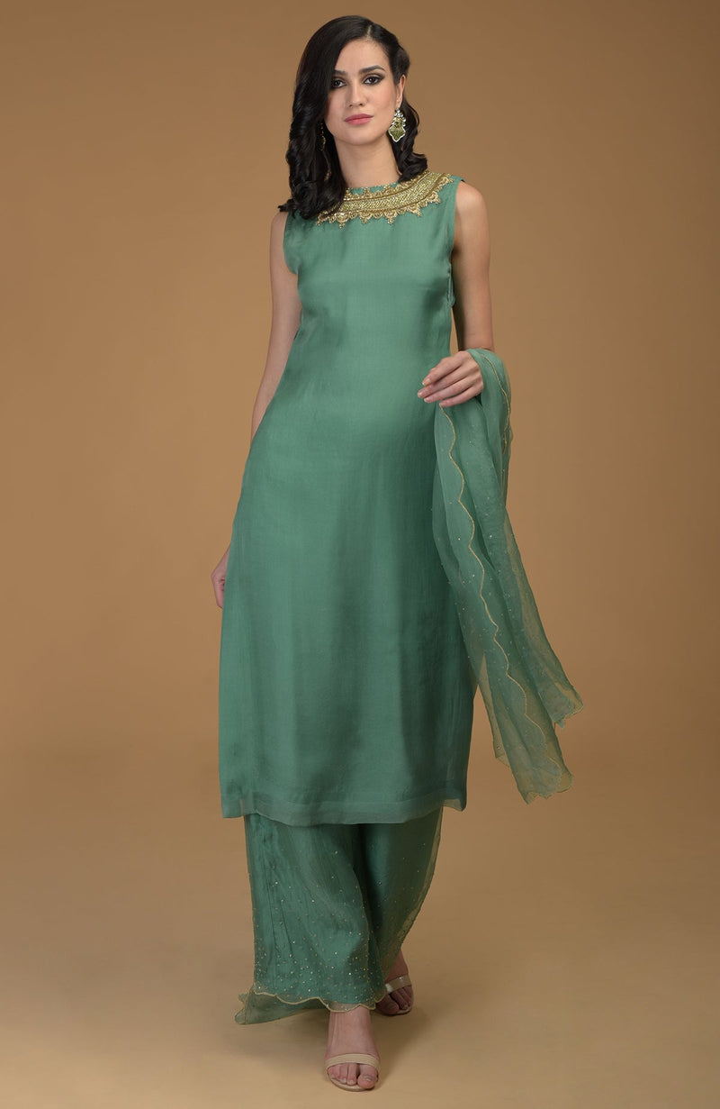 Kale Inara Zardozi Hand Embroidered Kurta Set