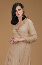 Beige Inara Zardozi Hand Embroidered Kalidaar Dress